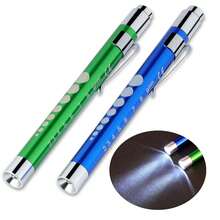 1 件医用铝合金笔灯，可重复使用 LED 医用笔电筒，带瞳孔刻度卷尺和尺子，适用于护理学生，白光，暖光，适用于护士、学生、医生日常使用袖珍护士铝制笔灯，干电池电源（不含电池），生日礼物，毕业季礼物