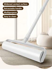 带纸芯的超粘粘毛滚筒 - 9.45 英寸和 7.48 英寸对角撕扯设计，适用于地板、地毯、沙发和床上的宠物毛发/灰尘（符合人体工程学的长手柄、内置挂钩、防弯曲清洁工具、多表面织物剃须刀）