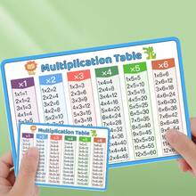 2 piezas Tarjetas didácticas de multiplicación y división para escuela primaria con tablas de suma y resta para aprendizaje temprano de matemáticas, herramienta educativa para práctica de aritmética oral - Multicolor - Ver 4