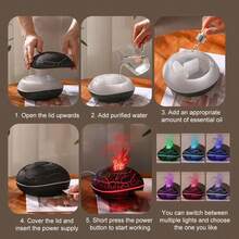 Betreasure 200ML Colorful Aroma Diffuser - Volcanic Crack Design, Ultrasonic Cool Mist Humidifier With Smart Chip, Suitable For All Indoor Spaces And Plant Humidifying Needs, Multi-Level Settings And Gradient Lighting, Auto Shut-Off Protection, Essential Home Humidifier