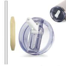 2 nắp đậy có ống hút thay thế tương thích với phụ kiện cốc Cup 40 oz, chống rò rỉ, chống tràn, có thể tái sử dụng, tương thích với phụ kiện cốc 40 oz, màu trắng, đen, be, xanh dương, hồng. - Nhiều màu - Xem 11