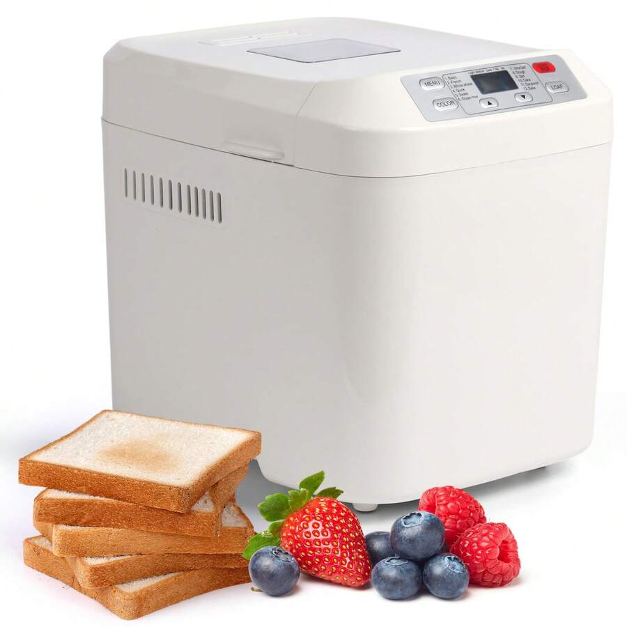Beinilai Bread Machine, 2LB 12-IN-1 Bread Maker, Gluten-Free Setting, Nonstick Pan, 2 Loaf Sizes, 13H Reserve & 1H Keep Warm (White) - US A Type Plug(110-127V) - View 1