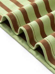 mini bala Kids Printed Cotton Long Sleeve Tee Soft Breathable Comfortable Fall Top - Green Coffee Color - View 8