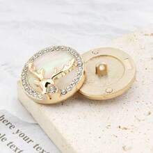 10pcs Christmas Diamond Studded Deer High-End Button, Gold Button, Suitable For Decorating Coats, Sweaters, Cardigans, Shirts And Other Clothing, Classic Style For Women's Coats, - Gold - View 9