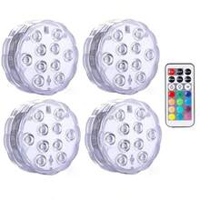 13 LEDs Submersible Light With Remote Control Underwater Night Lamp For Pool Vase Bowl Wedding Party Decoration Underwater Light - 4PCS-13LED - View 3
