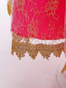 Girl's Princess Dress Performance Dress Birthday Party Costume And Accessories Set - Màu Hồng Tươi - Xem 5