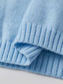 Women Knit Sweater Long Sleeve Crew Neck Fish Pullover Warm Sweater For Fall Winter - Blue - View 7