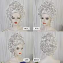 Perruque vintage de style colonial victorien pour femmes - Coiffure bouclée courte baroque volumineuse en chignon, style élégant européen du 18ème siècle. Perruque noble et pétillante, au look naturel, facile à porter. Convient pour les costumes d'Halloween, les tenues de fête, les anniversaires de dames, les déguisements de Noël, les accessoires de scène, les accessoires et les décorations. - Multicolore - Voir 7