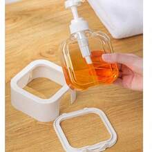 2 pièces Distributeur de savon transparent, distributeur de savon liquide pour salle de bain - avec pompe anti-rouille, convient pour l'évier de cuisine, la salle de bain, cadre décoratif noir/blanc distributeur de savon carré transparent rechargeable