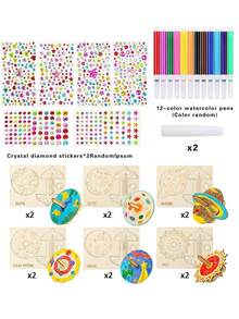 6/12 件木制工艺品套装、用于绘画和工艺品的陀螺木制工艺品套装、未完成的木制工艺品套装、DIY 可涂漆陀螺、无需电力、适用于圣诞节、万圣节和感恩节活动的创意艺术和工艺品套件 - 彩色 - 查看 13