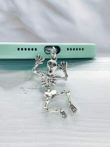 1pc Halloween Funny Skeleton Phone Dust Plug Charm