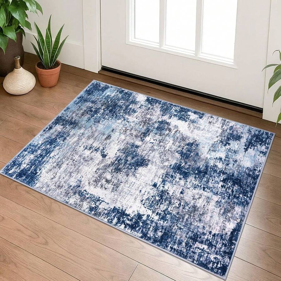 Small Abstract Area Rug Entryway Rugs Washable Door Mat Indoor Entrance Throw Rugs, Printed Faux Wool Non Slip Floor Carpet For Foyer Front Door Sink Bedroom Decor