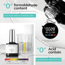 Modelones Nail Dehydrator And Primer With Gel Base & Top Coat Set, Acid Free Acrylic Supplies Primer Glossy Gel Nail Polish Top Coat Starter Kit - 無色 - 查看 5