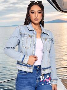 Chaqueta Vaquera Corta, Estilo Minimalista y Fashion - Azul - Ver 1