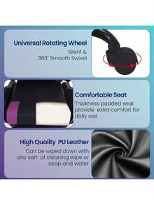 Ergonomic Racing Style Gaming Chair | Computer Desk Chair With Adjustable Lumbar Support | Breathable, Reclinable Design For Long Gaming/Work Hours - Purple - View 4
