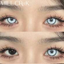 MILLCREEK Mill Creek 双镜片装年抛彩色隐形眼镜，采用软性材质，直径14.5毫米，适用于摄影、Cosplay、节庆活动等场景。 - 淺藍色 - 查看 4