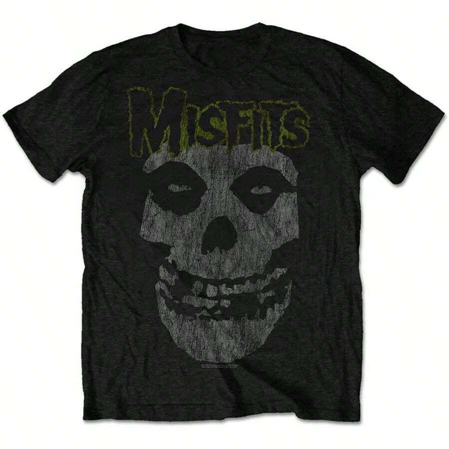 Men's Misfits Classic Vintage Slim Fit T-Shirt Medium Black - 黑色 - 查看 1