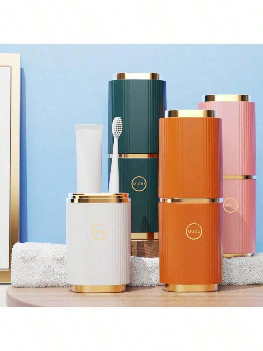 Travel Toothbrush Case, Portable Toothbrush & Toothpaste Holder, Toothbrush Cup, Suitable For Business Trip, Camping, Travel Or Daily Use