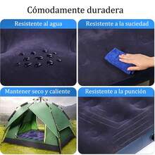 Colchón Inflable Matrimonial Con Bomba Aire Color Azul Hasta 300kg De 191cm X 137cm X 22cm Pvc Forrado Con Vellón, Portátil Exterior Genérica Camping - Morado - Ver 9