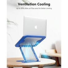 Portable Laptop Stand, Adjustable Folding Laptop Stand For Desk, Laptop Riser For Desk,Computer Notebook Stand Compatible With MacBook Air Pro, ,,(10-16")-Amber Golden - Xanh băng hà - Xem 3