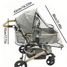 1pc Universal Travel Windproof Breathable Baby Stroller Rain Cover, Transparent Baby Stroller Rain Cover, Baby Stroller Accessories, Suitable For Rainy Days - Clear - View 2
