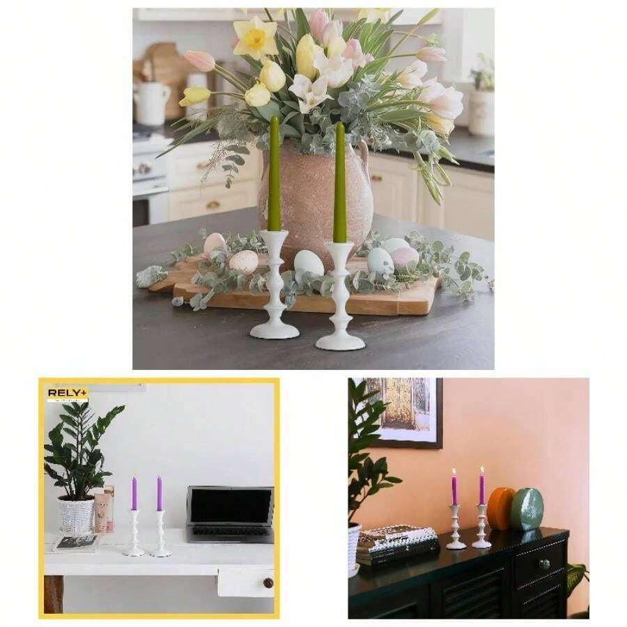 Black Candle Holders Set Of 2 Decorative Centerpiece Table Candlesticks Holders Taper Candles Home Decor Easter Candle Holders Dinner Party Wedding Decorations