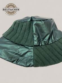 1 pezzo Cappello da pescatore in patchwork e blocchi di colore, morbido e confortevole, versatile e alla moda, adatto per primavera, autunno, inverno, uso quotidiano, viaggi, escursioni, spiaggia, parchi a tema, feste, caffè, ritorno a scuola, sci, realizzato  e misto lana, caldo e spesso - Verde - Visualizzare 6