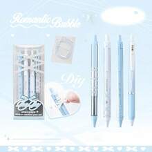 1 套（0.38 毫米 + 0.5 毫米）软丝带凝胶笔，浪漫芭蕾圆珠笔，速干黑色墨水笔，适合书写，节日礼物 - 黑色 - 查看 11