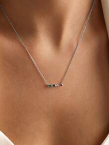 12种颜色可选，可定制诞生石项链，生日和节日的完美礼物，适合日常佩戴、节日庆典、宴会、派对及各种场合。独特设计，个性化定制，时尚精致。 - 彩色 - 查看 4