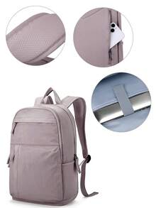 Large Capacity Lightweight Teenager/Student Backpack/Laptop Bag, Fits 14-15.6 Inch Laptop, Fashion Casual Laptop Backpack, Large Capacity Backpack Can Hold 14-15.6 Inch Laptop, Practical Travel Backpack, Multi-Compartment Design, Meets Carry-On Standards, Solid Color Design, Unisex, Campus School Bag Student Backpack, Travel Backpack/Portable Multifunctional Travel Bag/Campus Style Backpack, Unisex, Multiple Colors Available - Multicolor - View 7