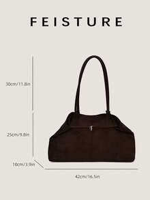 Bolso de mano de alta calidad para mujer, nuevo diseño de otoño/invierno, gran capacidad, bolso de mano y de hombro para ir al trabajo y viajar - Café - Ver 4
