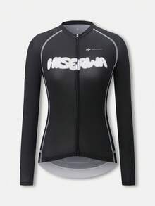 HISERWA (Passform-Stil) Damen Hochelastisches Radtrikot - Langarm Reißverschluss-Stil, atmungsaktiv und schnelltrocknend, geeignet für Straßenradfahren und Mountainbiking, sportliches Design, Radfahrzubehör