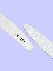 5Pcs/10Pcs Grey Nail Art File Half Moon Buffer Block Double Sided Manicure Files Sticks Nail Salon Tools