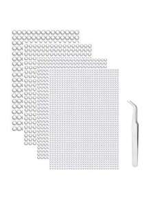 Multi-Size White Rhinestone Stickers, Suitable For Nail Art Decoration, Face, Holiday Decoration, Body Stickers, Versatile Use - White - View 4