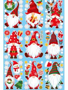 9 coli (104 buc) autocolante de Crăciun pentru fereastră în formă de pitic - Kit de autocolante de Crăciun pentru fereastră - Autocolante reutilizabile fără lipici cu Moș Crăciun, coroane, reni, pini, fulgi de zăpadă, clopoței, cutii cadou, brazi de Crăciun și scene confortabile pentru casă - Ideal pentru magazine, case și birouri, sărbători, decorațiuni de Crăciun, aranjamente DIY
