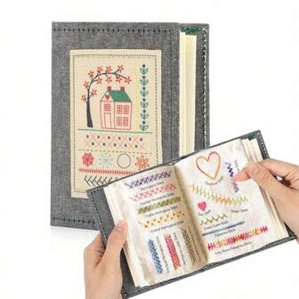 1pc Embroidery Stitches Book, High Density Linen Embroidery Books, Stitch Creative DIY With Embroidery Guide, Formed Books Embroidery For Beginners & Enthusiasts