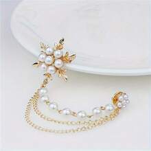 1pc Fashion Elegant Snowflake Chain Brooch Coat Sweater Matching Women's Daily Party Banquet Matching Birthday Gift00 Jewelry Costume Accessories Bag Charms Office Accessories Christmas