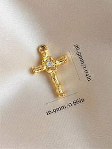 10 件水钻镶嵌合金十字架吊坠耳环珠宝配件适用于 DIY 项链手链