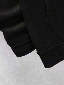 Trending Item1 PcsMen's Casual Hoodies With "FAITH OVER FEAR" Double-Side Letter Graphic Print, High Quality Retro Street Style Long Sleeve ForSkin-Friendly & Soft - 黑色 - 查看 10