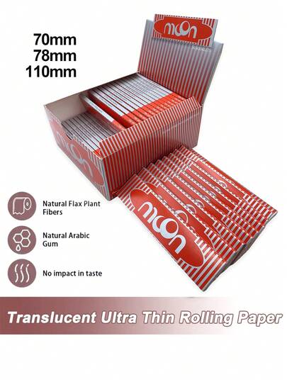 1/3/5100 Booklets, Regular Short Size Rolling Paper Wood Pulp Paper, Smooth Burning, 50 Leaves Per Booklet, Total 5000 Leaves, Household Gadget, Christmas Gifts, Christmas Supplies, Christmas Party Supplies