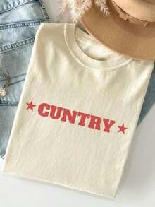 100% Cotton Cuntry Shirt, Country Shirt, Country, Western Shirt, Women's Rodeo Shirt, Cowgirl Shirt, Country Concert Music Festival - 白色 - 查看 8