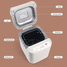 Beinilai Bread Machine, 2LB 12-IN-1 Bread Maker, Gluten-Free Setting, Nonstick Pan, 2 Loaf Sizes, 13H Reserve & 1H Keep Warm (White) - US A Type Plug(110-127V) - View 5