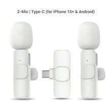 HITOZON 专业无线领夹式麦克风，兼容iOS/安卓智能手机，全指向无线电容麦克风，适用于视频/音频/Vlog录制，适合教学、采访、直播等场景。 - 白色 - 查看 11