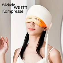 2-in-1 elektrischer Luftkompressions-Vibrator | Kopfmassagegerät für Kopfhaut und Augen | Freihändige Massage | Elektrisches kabelloses Kopfmassagegerät für Zuhause - Beige - Übersicht 7