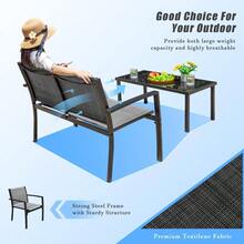 Devoko 4 Pieces Patio Furniture Set Outdoor Garden Patio Conversation Sets Poolside Lawn Chairs With Glass Coffee Table Porch Furniture (Black) - 灰色 - 查看 3