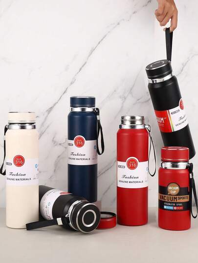 1 caneca de viagem portátil de grande capacidade de 28/35 oz, inclui alça de transporte de cor aleatória ou bolsa de ombro vendida separadamente, copo de aço inoxidável com isolamento a vácuo de parede dupla, xícara de café, xícara de chá, garrafa de água fria/quente, caneca térmica à prova de vazamento, design antiderrapante para carro, adequado para formatura, feriados, escola, casamento, verão ao ar livre