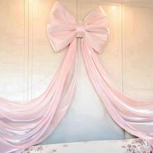 1 pièce Grand nœud papillon coquette pour décor de fond de salle d'anniversaire, décoration murale. Ruban géant à suspendre, décoration murale coquette, accessoire photo parfait pour la décoration de douche de bébé, mariage et fête. 50 cm/19,69 pouces