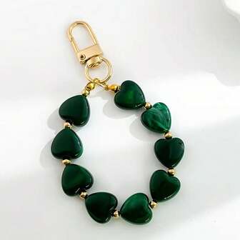 1 pieza Llavero/Correa para teléfono/Encanto para funda de teléfono/Encanto para bolso en forma de corazón de resina acrílica, regalo pequeño de lujo para Navidad, llavero de coche, regalo del Día de San Valentín