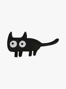 1pc Cute And Funny Big Eyed Black Cat Embroidered Patches, Cat Patches, Cat Lover Patches, Animal Patches, Iron-On, Suitable For Jackets, Backpacks, Hats, Party Decorations, Holiday Decorations, Creative Gift Patches - Multicolor - View 1