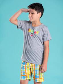 Family Team Boys' Pajamas - Màu Xám nhạt - Xem 1